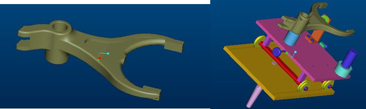 变速箱拨叉组合高频淬火工装的设计(图3)